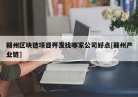 赣州区块链项目开发找哪家公司好点[赣州产业链]